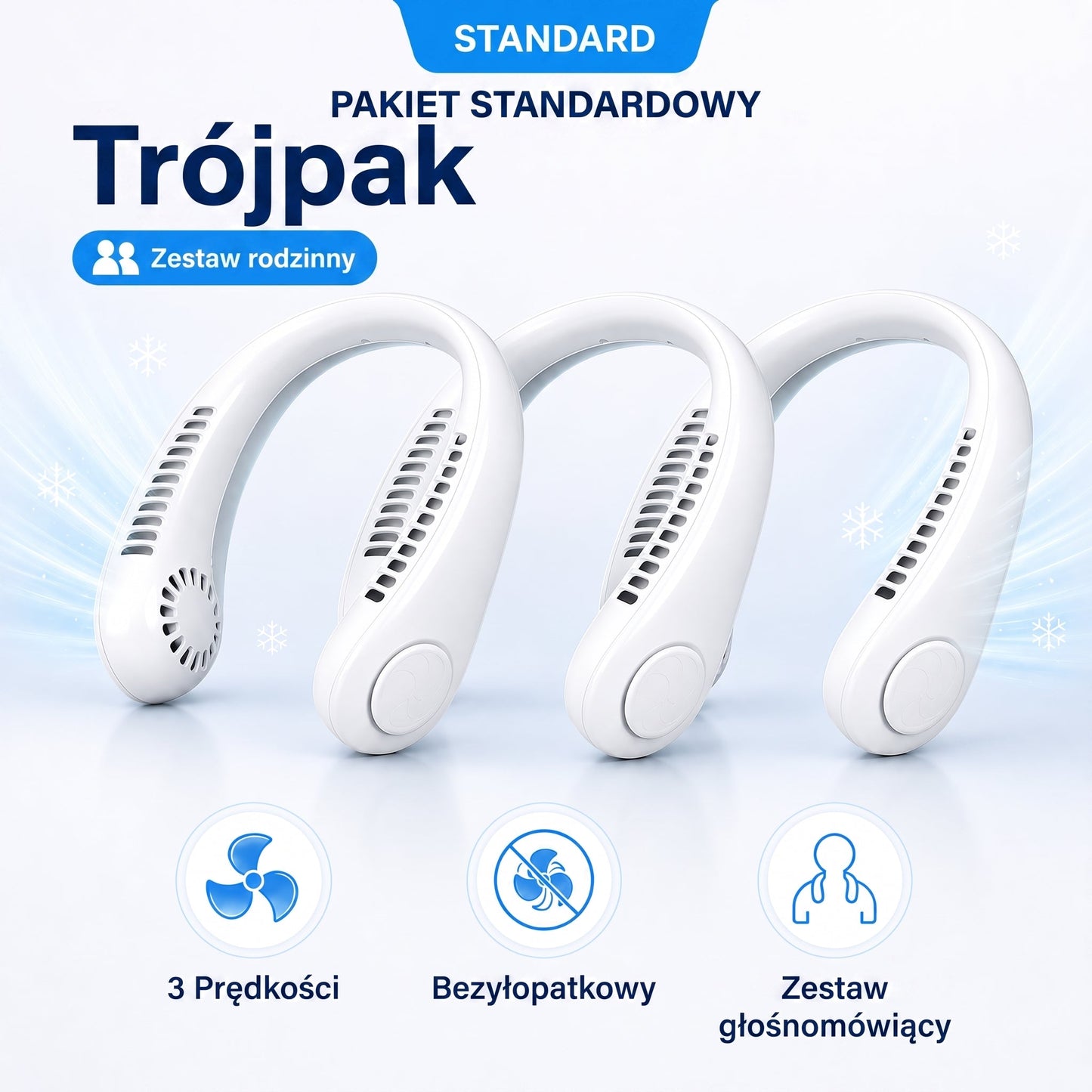 🔥🔥Przenośny wentylator na szyję PKNEW®, bezłopatkowy wentylator osobisty, chłodzenie typu hands-free do użytku na zewnątrz i w biurze