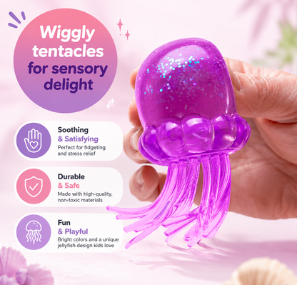 Ultra-Soft Sensory Squishy Toy– Instant Stress Relief & Anxiety Calming Gel Ball 🦑