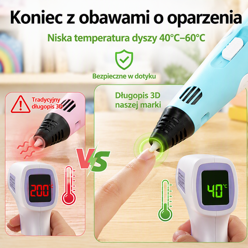 70% ZNIŻKI DZIŚ 🎃 PKNEW® Długopis 3D dla dzieci – Bezpieczny w niskiej temperaturze, nietoksyczny, ekologiczny filament, pobudza kreatywność 💎