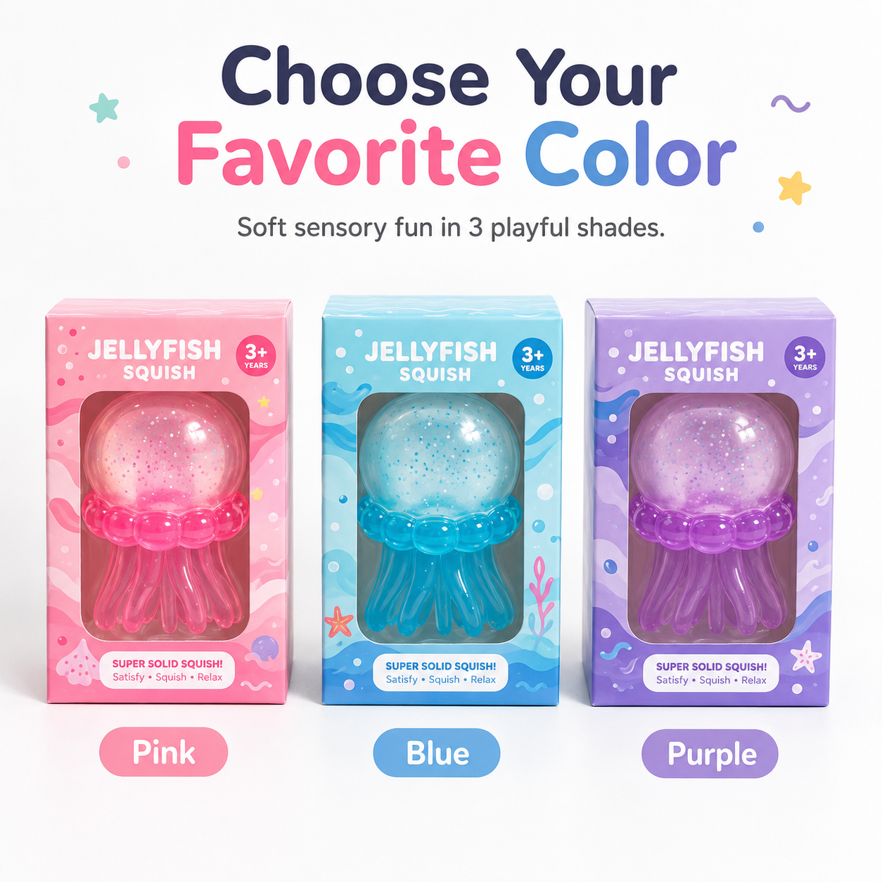 Ultra-Soft Sensory Squishy Toy– Instant Stress Relief & Anxiety Calming Gel Ball 🦑
