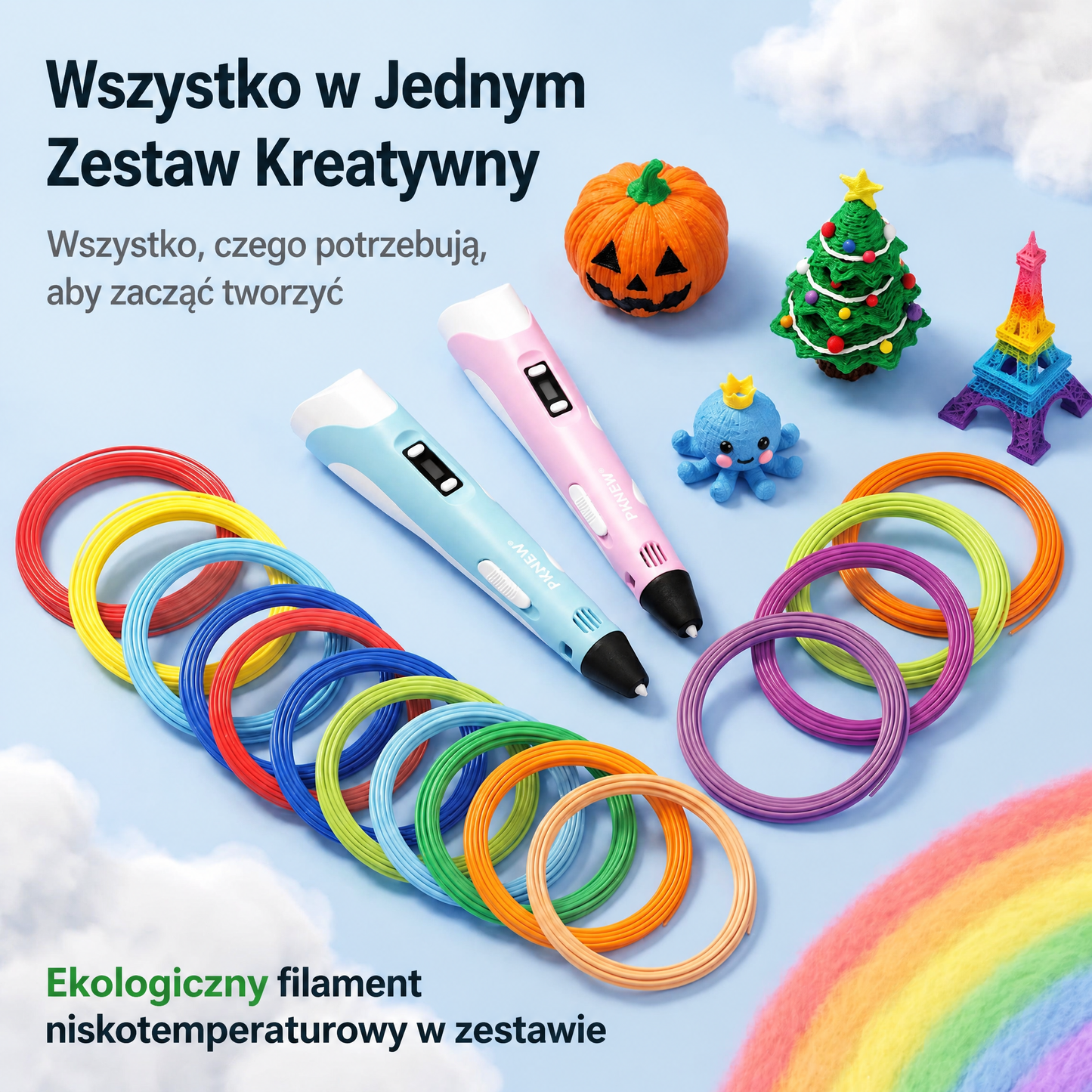 70% ZNIŻKI DZIŚ 🎃 PKNEW® Długopis 3D dla dzieci – Bezpieczny w niskiej temperaturze, nietoksyczny, ekologiczny filament, pobudza kreatywność 💎