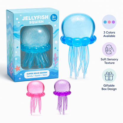 Ultra-Soft Sensory Squishy Toy– Instant Stress Relief & Anxiety Calming Gel Ball 🦑