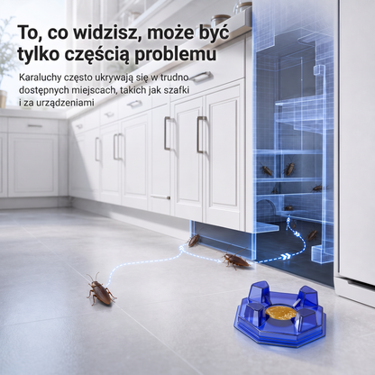PKNEW® 🪳 Inteligentna stacja z przynętą na karaluchy o działaniu łańcuchowym 🛡️ – dociera do ukrytych gniazd, pomaga zlikwidować całą kolonię i chroni dom nawet przez 2 lata 💎
