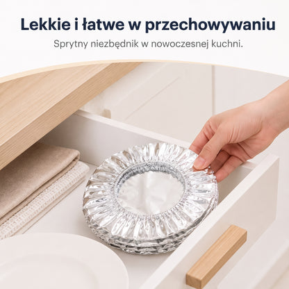 🔥🔥 PKNEW® Składana aluminiowa osłona na żywność | Utrzymuje ciepło i świeżość potraw oraz chroni je przed muszkami owocówkami