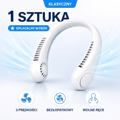 🔥🔥Przenośny wentylator na szyję PKNEW®, bezłopatkowy wentylator osobisty, chłodzenie typu hands-free do użytku na zewnątrz i w biurze