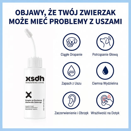 𝐏𝐊𝐍𝐄𝐖® Łagodny płyn do czyszczenia uszu zwierząt | Bezzapachowe czyszczenie dla psów i kotów