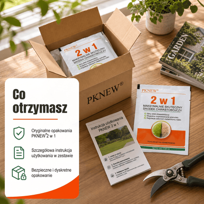 PKNEW® Granulowany środek chwastobójczy 2 w 1 Max Power 👑 – widoczny efekt już po 6 godzinach, łatwe rozpuszczanie w wodzie i precyzyjne stosowanie na fugi, ścieżki, ogrodzenia oraz powierzchnie żwirowe 💎