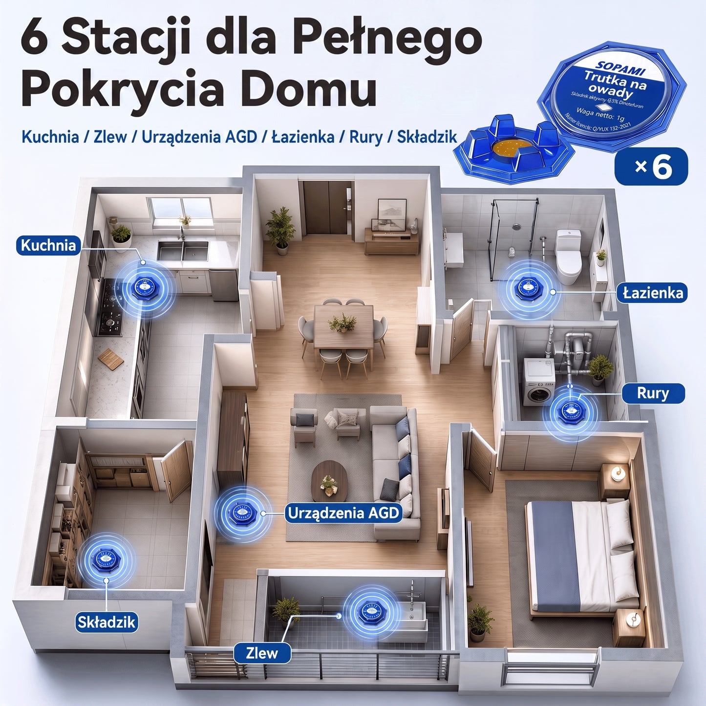 PKNEW® 🪳 Inteligentna stacja z przynętą na karaluchy o działaniu łańcuchowym 🛡️ – dociera do ukrytych gniazd, pomaga zlikwidować całą kolonię i chroni dom nawet przez 2 lata 💎