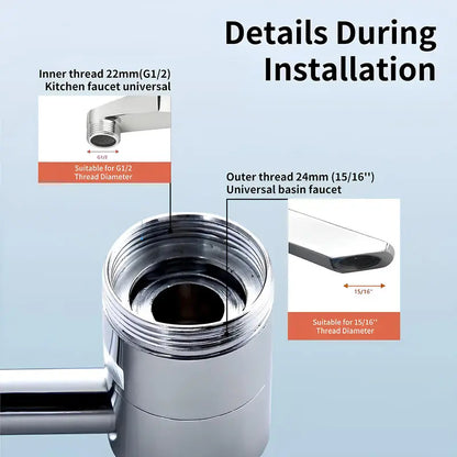 1080° Universal Faucet Aerator - Dual Mode & All-Angle Control