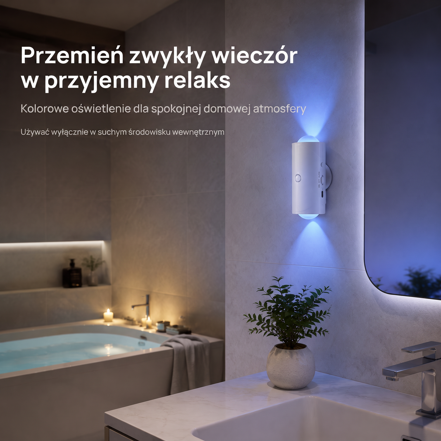 PKNEW® 💡 Inteligentna dwukierunkowa lampka nocna RGB z czujnikiem ruchu 🌈 – automatyczne włączanie, magnetyczna instalacja bez wiercenia i ładowanie USB-C do sypialni, korytarza i na schody 💎
