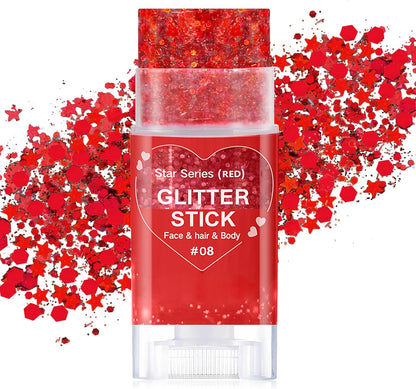 Patriotic Red White & Blue Glitter Stick