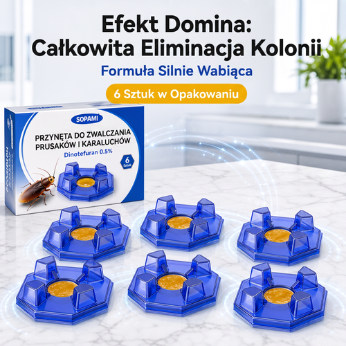PKNEW® 🪳 Inteligentna stacja z przynętą na karaluchy o działaniu łańcuchowym 🛡️ – dociera do ukrytych gniazd, pomaga zlikwidować całą kolonię i chroni dom nawet przez 2 lata 💎