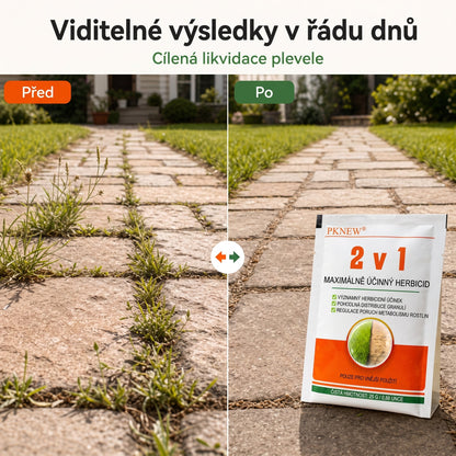PKNEW® Granulowany środek chwastobójczy 2 w 1 Max Power 👑 – widoczny efekt już po 6 godzinach, łatwe rozpuszczanie w wodzie i precyzyjne stosowanie na fugi, ścieżki, ogrodzenia oraz powierzchnie żwirowe 💎