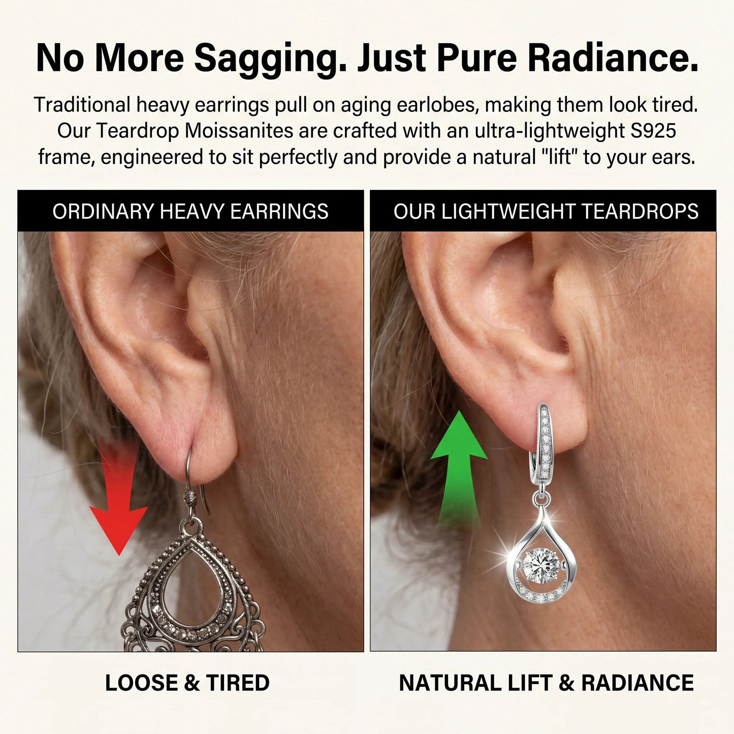 Extra 30% off on sale items | 1-Carat "Dancing" Moissanite Earrings – The Pure S925 Comfort & Sparkle You Deserve 💎