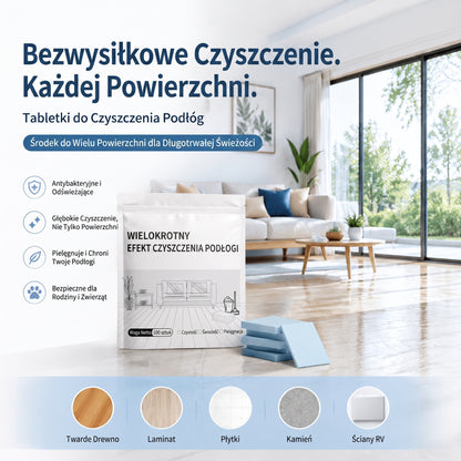 🌈🌈 PKNEW® Tabletki do mycia podłóg, środek czyszczący do wielu powierzchni: drewna, paneli, płytek i ścian w kamperach, antybakteryjne, dezodoryzujące, do pielęgnacji