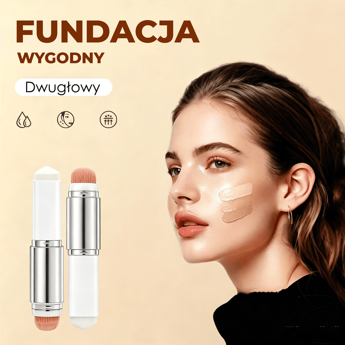 🔥🔥 [𝐎𝐅𝐈𝐂𝐉𝐀𝐋𝐍𝐘 𝐏𝐑𝐎𝐃𝐔𝐊𝐓] Vitalisys® Kryjący Sztyft do Makijażu / Odłączany Pędzelek – Koreański dopasowujący się kolorystycznie podkład w sztyfcie z kapsułkami kolagenowymi