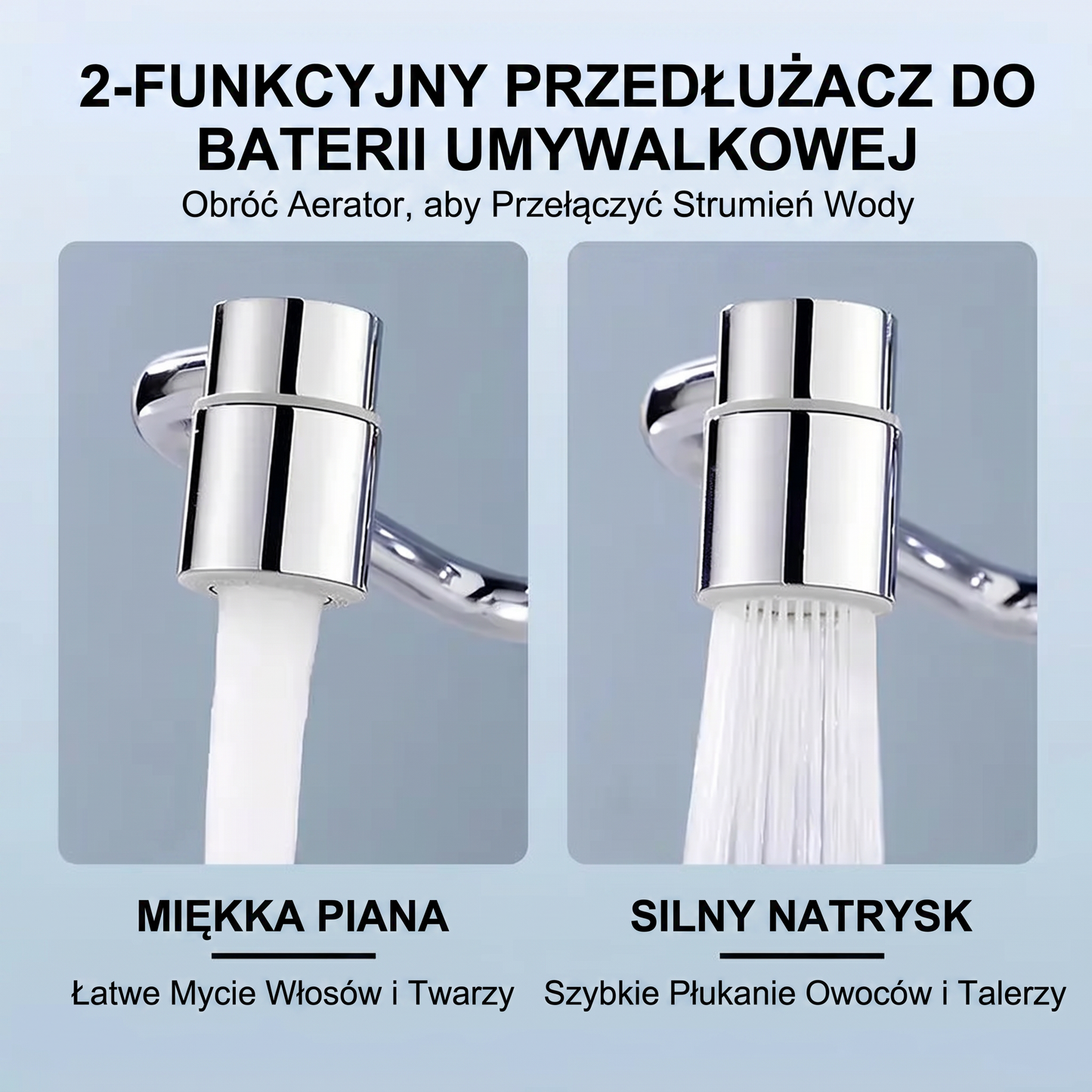 🔥🔥Uniwersalny perlator do kranu 1080° – Dwa tryby i pełna kontrola kąta