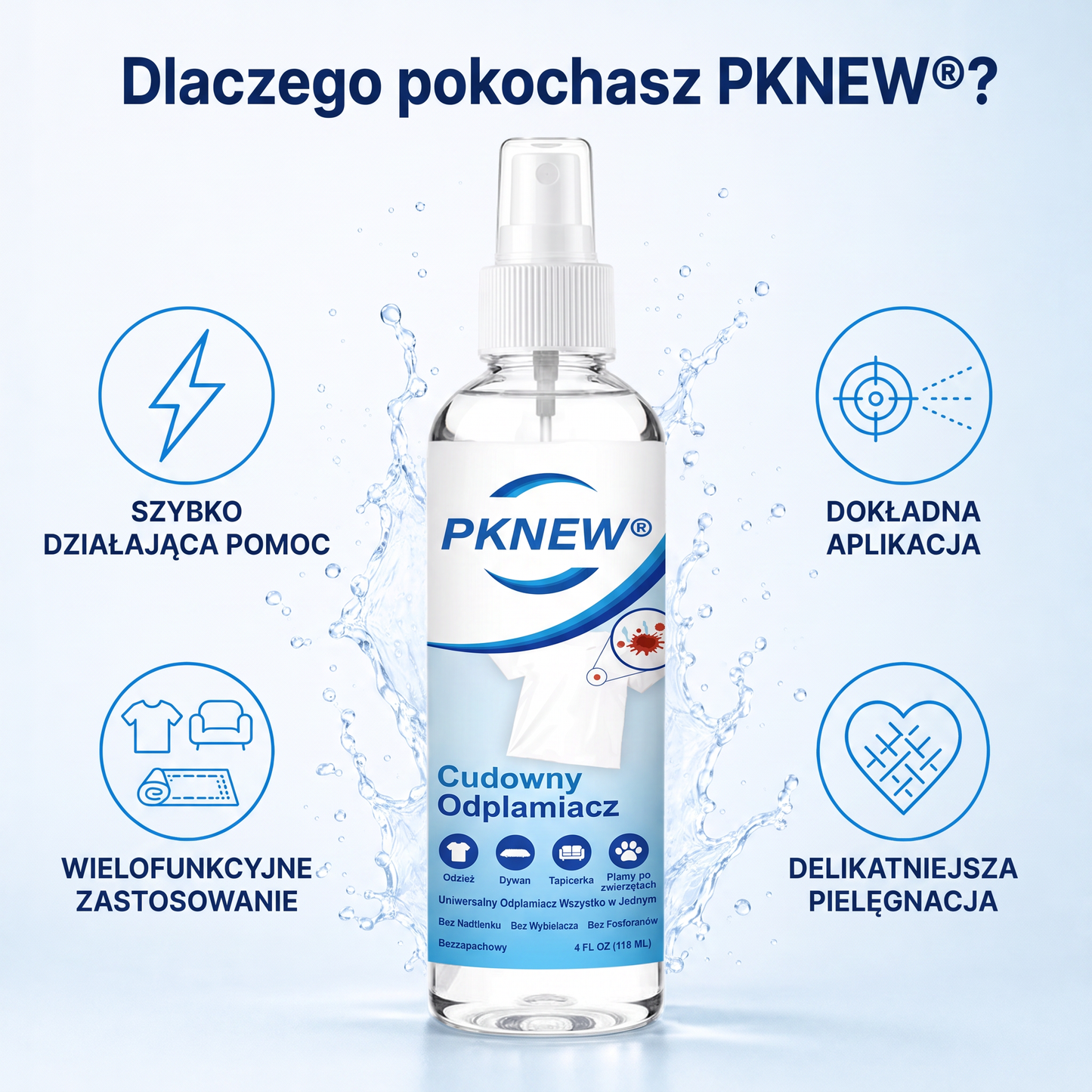 PKNEW® Ekologický víceúčelový odstraňovač skvrn v spreji 💧 – Rychle působící hloubkový čistič bez dráždivých chemikálií 💖