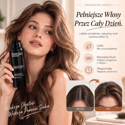 🔥🔥Vitalisys® Fluffy Hair – Modelujący spray zwiększający objętość włosów – lekka formuła dodająca objętości od nasady, zapewniająca naturalny ruch włosów i delikatny brzoskwiniowy zapach 👸