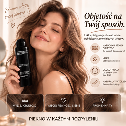 🔥🔥Vitalisys® Fluffy Hair – Modelujący spray zwiększający objętość włosów – lekka formuła dodająca objętości od nasady, zapewniająca naturalny ruch włosów i delikatny brzoskwiniowy zapach 👸