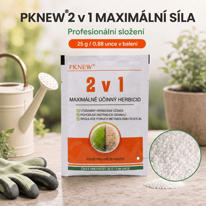 PKNEW® Granulowany środek chwastobójczy 2 w 1 Max Power 👑 – widoczny efekt już po 6 godzinach, łatwe rozpuszczanie w wodzie i precyzyjne stosowanie na fugi, ścieżki, ogrodzenia oraz powierzchnie żwirowe 💎