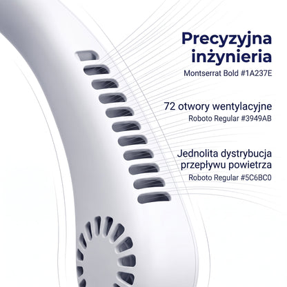 🔥🔥Przenośny wentylator na szyję PKNEW®, bezłopatkowy wentylator osobisty, chłodzenie typu hands-free do użytku na zewnątrz i w biurze
