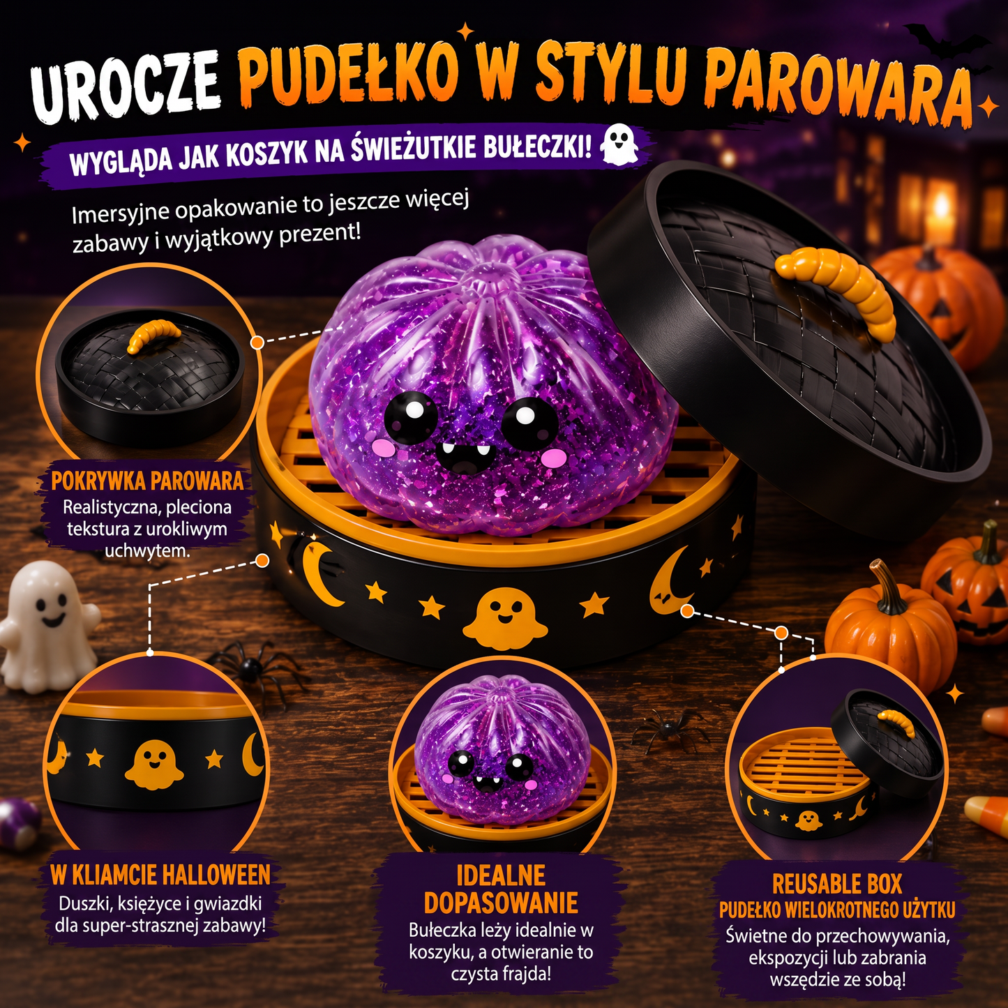 PKNEW® 70% ZNIŻKI DZIŚ 🎃 Halloweeniowe tajemnicze pudełko z antystresowym kluseczkiem 💎