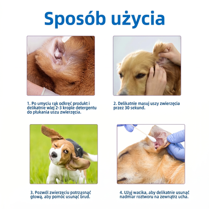𝐏𝐊𝐍𝐄𝐖® Łagodny płyn do czyszczenia uszu zwierząt | Bezzapachowe czyszczenie dla psów i kotów