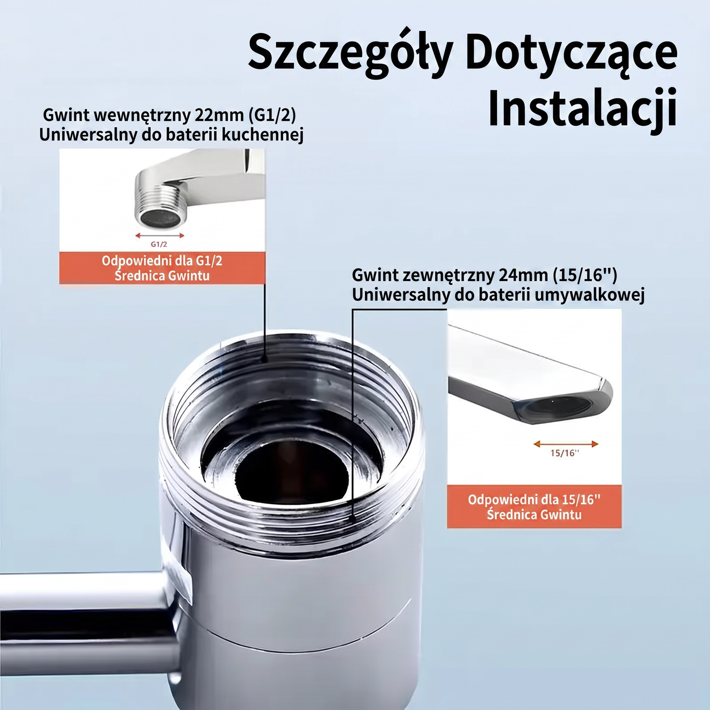 🔥🔥Uniwersalny perlator do kranu 1080° – Dwa tryby i pełna kontrola kąta