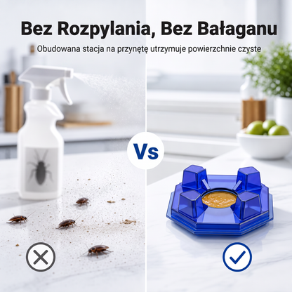 PKNEW® 🪳 Inteligentna stacja z przynętą na karaluchy o działaniu łańcuchowym 🛡️ – dociera do ukrytych gniazd, pomaga zlikwidować całą kolonię i chroni dom nawet przez 2 lata 💎