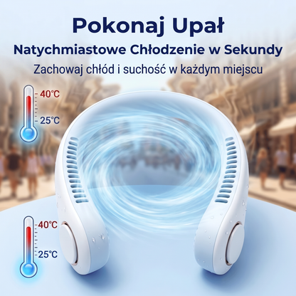 🔥🔥Przenośny wentylator na szyję PKNEW®, bezłopatkowy wentylator osobisty, chłodzenie typu hands-free do użytku na zewnątrz i w biurze
