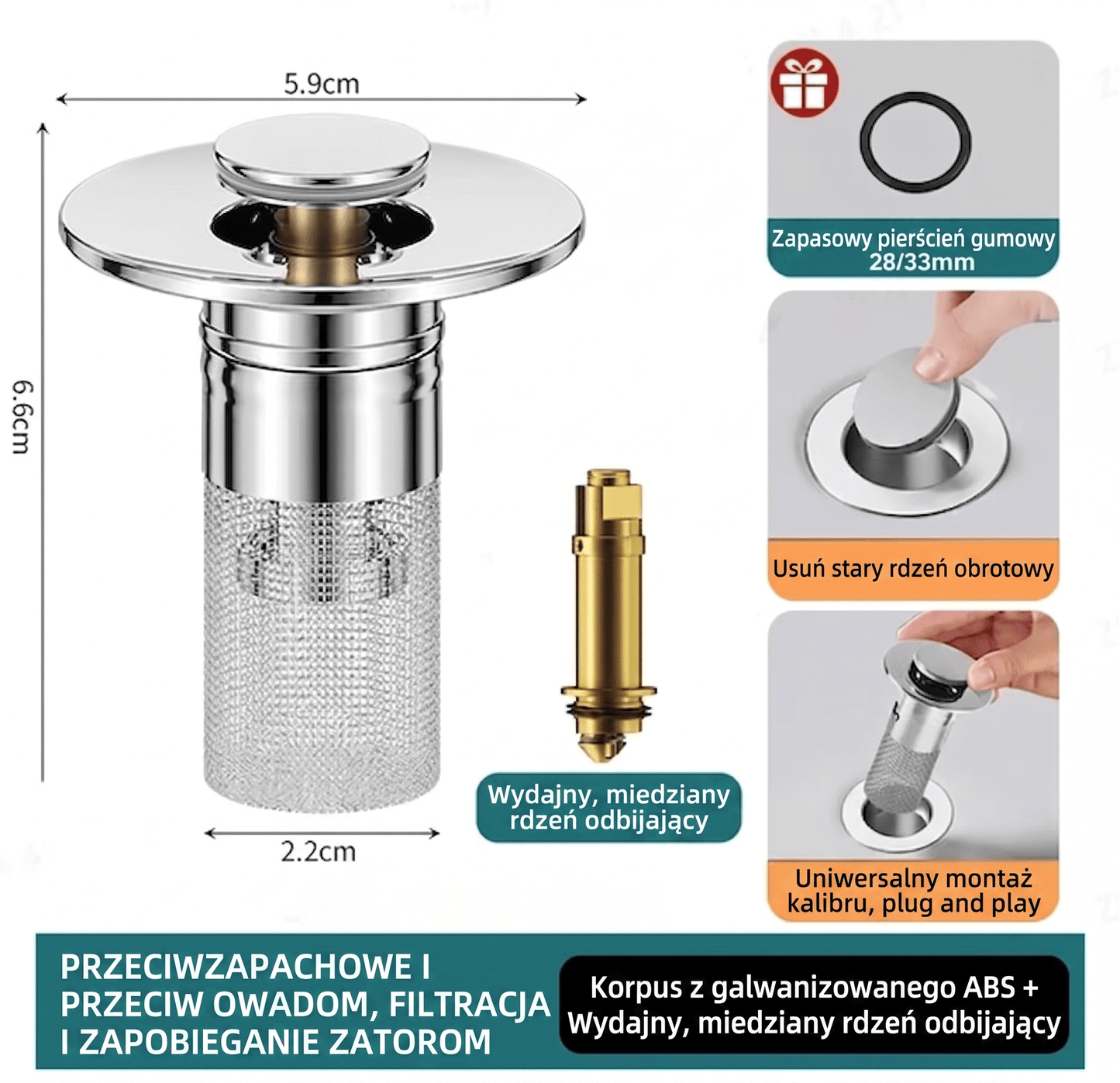 🔥🔥Ostatni dzień promocji – 49% taniej👑Otwierany sitko do odpływu zlewu – 🛀Usuwa nieprzyjemne zapachy i zapobiega zatkaniu