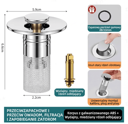 🔥🔥Ostatni dzień promocji – 49% taniej👑Otwierany sitko do odpływu zlewu – 🛀Usuwa nieprzyjemne zapachy i zapobiega zatkaniu