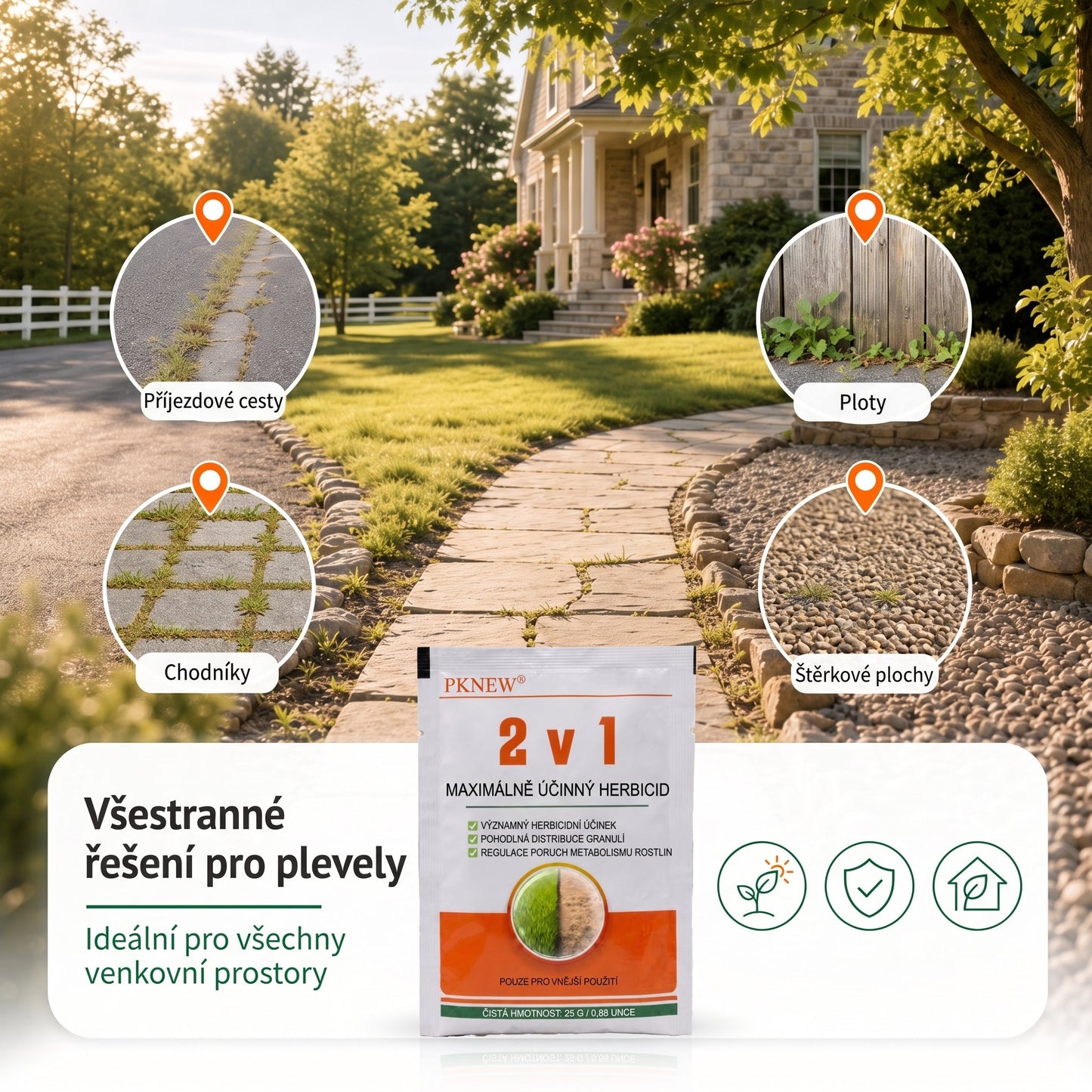 PKNEW® Granulowany środek chwastobójczy 2 w 1 Max Power 👑 – widoczny efekt już po 6 godzinach, łatwe rozpuszczanie w wodzie i precyzyjne stosowanie na fugi, ścieżki, ogrodzenia oraz powierzchnie żwirowe 💎