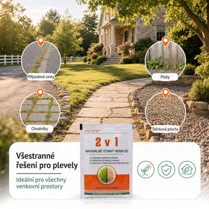 PKNEW® Granulowany środek chwastobójczy 2 w 1 Max Power 👑 – widoczny efekt już po 6 godzinach, łatwe rozpuszczanie w wodzie i precyzyjne stosowanie na fugi, ścieżki, ogrodzenia oraz powierzchnie żwirowe 💎