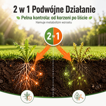PKNEW® Granulowany środek chwastobójczy 2 w 1 Max Power 👑 – widoczny efekt już po 6 godzinach, łatwe rozpuszczanie w wodzie i precyzyjne stosowanie na fugi, ścieżki, ogrodzenia oraz powierzchnie żwirowe 💎