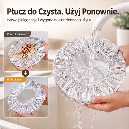 🔥🔥 PKNEW® Składana aluminiowa osłona na żywność | Utrzymuje ciepło i świeżość potraw oraz chroni je przed muszkami owocówkami