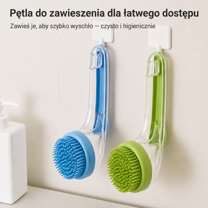 PKNEW® 🐕 Szczotka do kąpieli 2w1 z dozownikiem szamponu – Miękka silikonowa szczotka do pielęgnacji sierści psów i kotów 💎