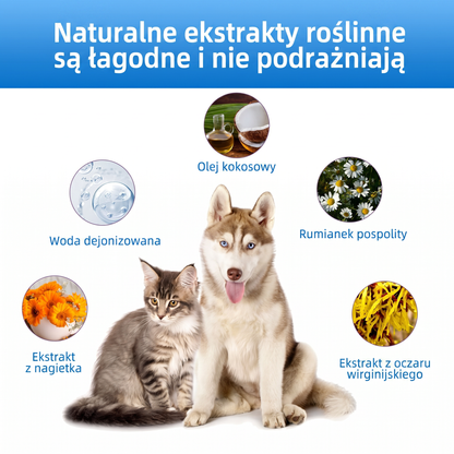 𝐏𝐊𝐍𝐄𝐖® Łagodny płyn do czyszczenia uszu zwierząt | Bezzapachowe czyszczenie dla psów i kotów