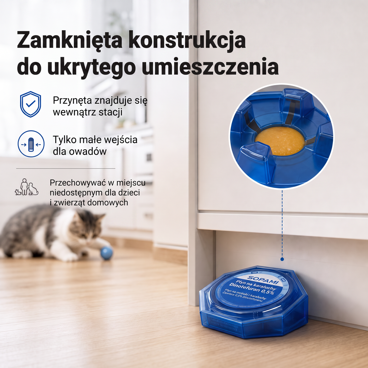 PKNEW® 🪳 Inteligentna stacja z przynętą na karaluchy o działaniu łańcuchowym 🛡️ – dociera do ukrytych gniazd, pomaga zlikwidować całą kolonię i chroni dom nawet przez 2 lata 💎