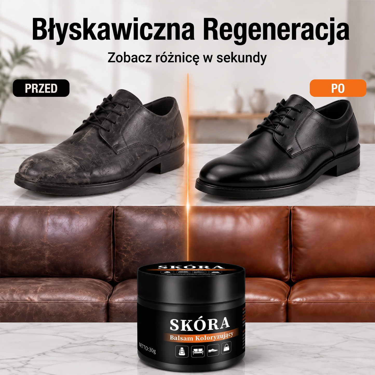 🔥🔥 PKNEW® Intensywny balsam do odnowy skóry✨ – Ożywia wyblakły wygląd, wyrównuje kolor i pomaga ukryć zadrapania na butach, kanapach, torebkach i fotelach samochodowych 💕