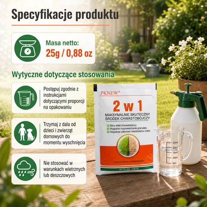 PKNEW® Granulowany środek chwastobójczy 2 w 1 Max Power 👑 – widoczny efekt już po 6 godzinach, łatwe rozpuszczanie w wodzie i precyzyjne stosowanie na fugi, ścieżki, ogrodzenia oraz powierzchnie żwirowe 💎