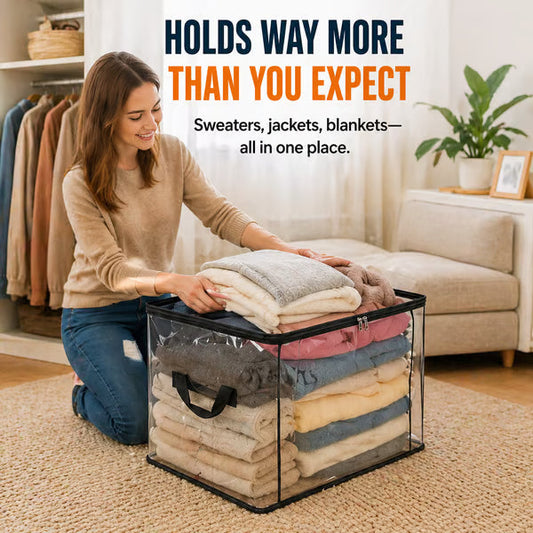 ⏰🔥LIMITED TIME 40% OFF! 🏠 Transparent Large-Capacity Dustproof & Moisture-Proof Storage Bag – Perfect for Clothes, Toys, Books & More ✨