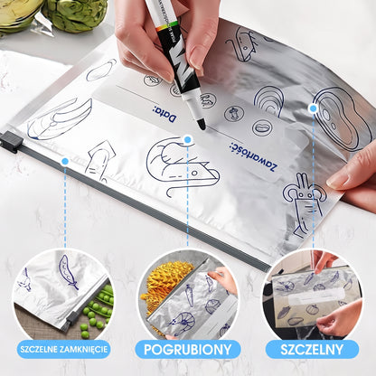 OFERTA LIMITOWANA: 70% ZNIŻKI! 🍗 🥦 Wielorazowe zamykane woreczki z folii aluminiowej 💎