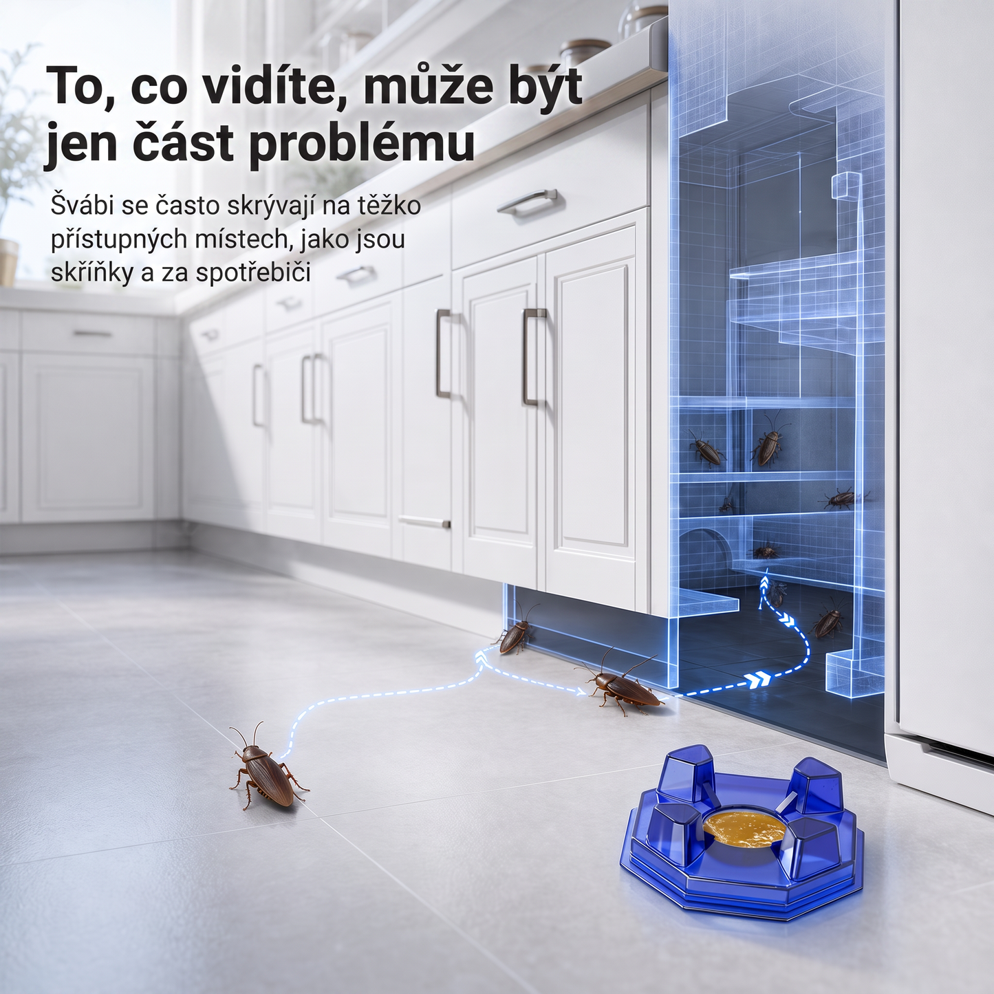 PKNEW® 🪳 Inteligentna stacja z przynętą na karaluchy o działaniu łańcuchowym 🛡️ – dociera do ukrytych gniazd, pomaga zlikwidować całą kolonię i chroni dom nawet przez 2 lata 💎