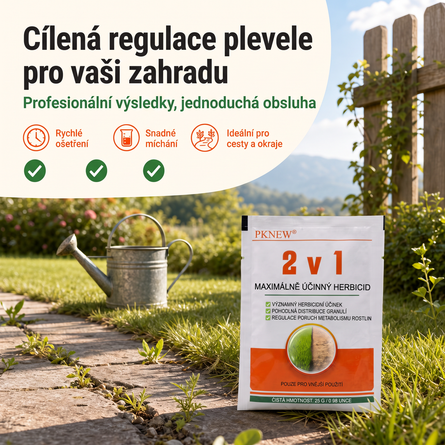 PKNEW® Granulowany środek chwastobójczy 2 w 1 Max Power 👑 – widoczny efekt już po 6 godzinach, łatwe rozpuszczanie w wodzie i precyzyjne stosowanie na fugi, ścieżki, ogrodzenia oraz powierzchnie żwirowe 💎