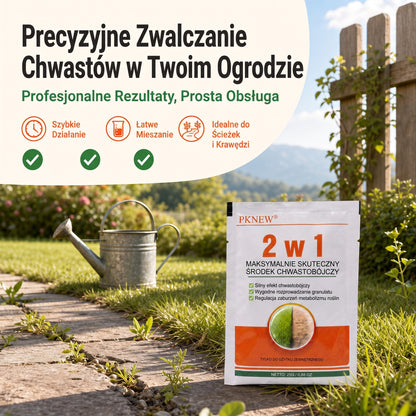 PKNEW® Granulowany środek chwastobójczy 2 w 1 Max Power 👑 – widoczny efekt już po 6 godzinach, łatwe rozpuszczanie w wodzie i precyzyjne stosowanie na fugi, ścieżki, ogrodzenia oraz powierzchnie żwirowe 💎