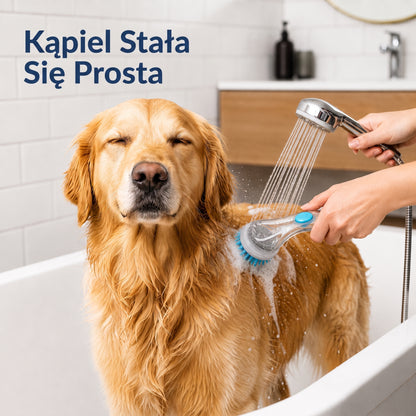 PKNEW® 🐕 Szczotka do kąpieli 2w1 z dozownikiem szamponu – Miękka silikonowa szczotka do pielęgnacji sierści psów i kotów 💎