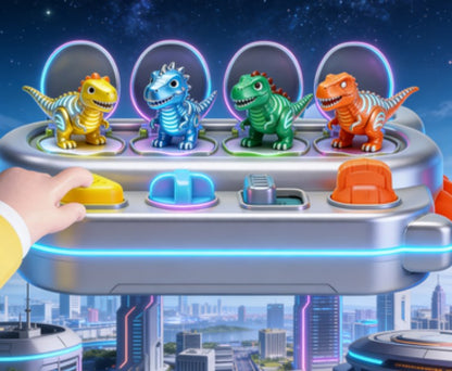 Dinosaur Pop-Up Switch Game - Toddler Interactive Learning Box, Peek-a-Boo Puzzle Toy for Sensory Discovery & Hand-Eye Coordination