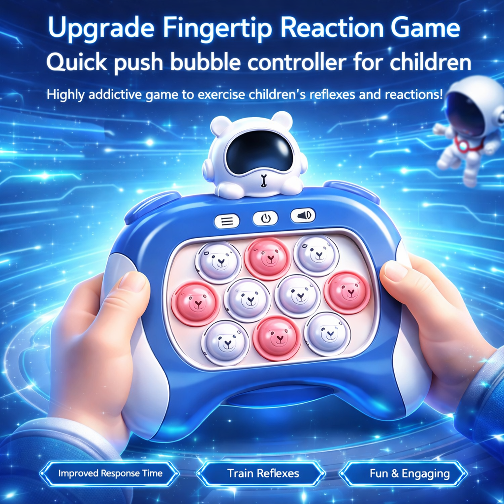 Fingertip Press It Game Machine - Squeeze & Decompression Sensory Fidget Toy, Electronic Quick Pop Light-Up Toy for Stress Relief